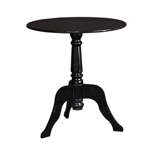 Round Acrylic End Table with 3 Legged Base Support, Black