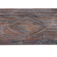 40 Inch Wooden Wall Art with Parquet Pattern, Antique Gray and Brown