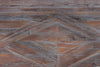 40 Inch Wooden Wall Art with Parquet Pattern, Antique Gray and Brown