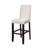 Fabric Upholstered Wooden Bar Stool with Nailhead Trim,White and Black