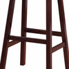 29 Inch Wooden Saddle Stool with Slanted Legs, Brown