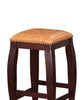 Square Shape Wooden Bar Stool with Nailhead Trim Accents, Brown