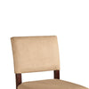 Wooden Stool with Fabric Upholstered Seat and Backrest,Brown and Beige