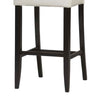 Wooden Bar Stool with Padded Seat and Backrest, Brown and White