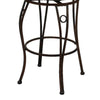 Metal Bar Stool with Leatherette Swivel Seat, Black and Brown