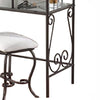 Classic Metal Vanity Set with Cheval Mirror and Stool, Black