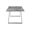 Contemporary Style Metal and Aluminum Dining Table with Sled Base, Gray