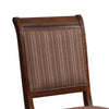 Wooden Side Chair with Fabric Upholstered Seat and Back, Brown, Set of Two