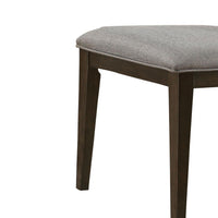 Transitional Fabric Upholstered Wooden Side Chair with Tapered Legs, Gray and Brown, Set of Two