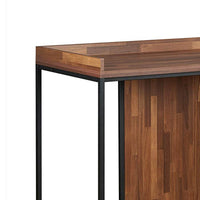 Wooden Top Desk With Rectangular  Metal  frame,  Walnut Brown & Sandy Black