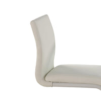 Faux Leather Padded Seat and Back Metal Counter Height Chair with C Shaped Legs, White, Set of Two