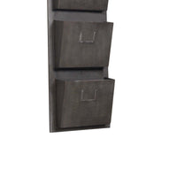 Industrial Style Metal Mailbox with Four Slots, Black