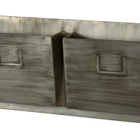 Industrial Style Metal Mailbox with Two Horizontal Slots, Gray