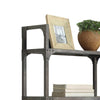 Industrial Style Wooden Metal Bookshelf with Four Wooden Shelves, Oak Brown and Gray