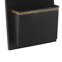 Iron Mailbox with 2 Storage Slots and Dots Engraving, Black and Gold