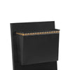 Iron Mailbox with 2 Storage Slots and Dots Engraving, Black and Gold