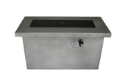 Cement Gas Fire Pit Table with Metal Lid and Control Panel, Gray