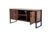60 Inch Wooden TV Stand with 2 Cabinets and 2 Shelves, Brown and Black