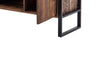 60 Inch Wooden TV Stand with 2 Cabinets and 2 Shelves, Brown and Black