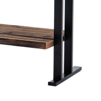 50 Inch Wood and Metal TV Stand with a Bottom Shelf, Brown and Black