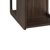 Cubicle Design Wooden Chairside Table with Three Open Compartment, Dark Brown