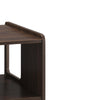 Cubicle Design Wooden Chairside Table with Three Open Compartment, Dark Brown