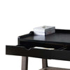 Dual Toned Wooden Desk with Two Sleek Drawers and Slightly Splayed Legs, Gray and Black