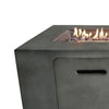 Rectangular Cement Gas Fire Pit with Lava Rocks and Control Panel,Gray