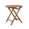 3 Piece Wooden Caf? Set with Foldable Chairs and Table, Brown