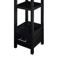 Transitional Wooden Tall Storage Cabinet with Drawer and Shelves,Black