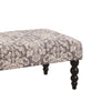Fabric Upholstered Bench with Turned Legs, Black and Gray