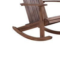 Classic Style Wooden Rocker Chair with Slated Backrest, Brown