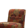 Button Tufted Slipper Chair with Wooden Legs, Multicolor