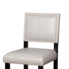 Wooden Counter Stool with Nailhead Trim Detailing, Black and White