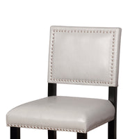 Wooden Counter Stool with Nailhead Trim Detailing, Black and White