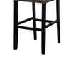 Wooden Bar Stool with Shiny Nailhead Trim Details, Black and Gray
