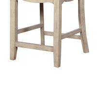 Wooden Counter Stool with Ladder Back Design and Footrails, Brown