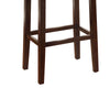 Wooden Bar Stool with Faux Leather Upholstery, Cream and Brown