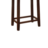 Wooden Counter Stool with Faux Leather Upholstery, Cream and Brown