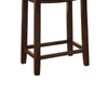 Wooden Counter Stool with Faux Leather Upholstery, Blue and Brown