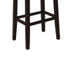 Wooden Bar Stool with Faux Leather Upholstery, Cream and Dark Brown