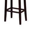 Wooden Bar Stool with Faux Leather Upholstery, Red and Brown