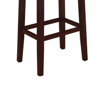 Wooden Bar Stool with Faux Leather Upholstery, Brown