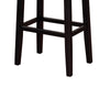 Wooden Bar Stool with Faux Leather Upholstery, Black