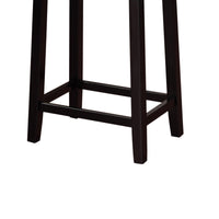 Wooden Counter Stool with Faux Leather Upholstery, Black