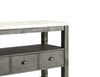 Traditional Style Wooden and Marble Server with Three Drawers, White and Gray