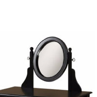 Wooden Vanity Set with Adjustable Mirror and Drawer, Black and Beige