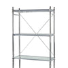 Transitional Metal Spacesaver with Three Shelves, Silver and Clear