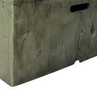 Wood Look Rectangular Gas Fire Pit with Lava Rocks, Weathered Green