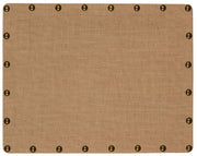Wooden Corkboard with Nailhead Details, Small, Brown and Bronze